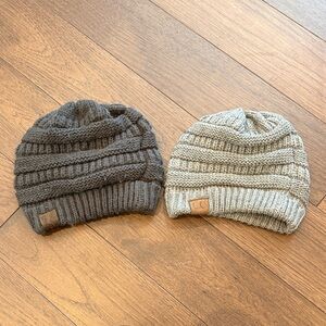 Cc Beanies Set of 2 Dark and Light Gray